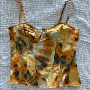 Stylish Orange and Yellow Women's Corset Top